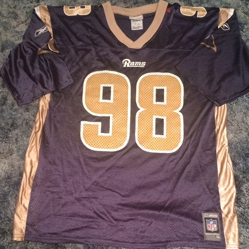 Los Angeles Rams Grant Wistrom NFL Jersey with Gold and Blue Design